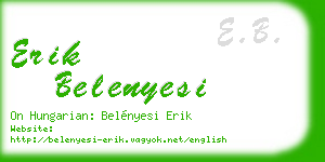 erik belenyesi business card